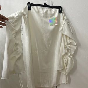 Off the shoulder white dress